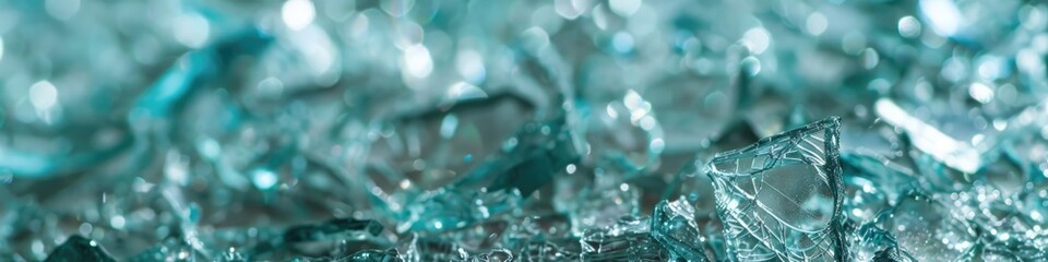 Canvas Print - Close-up of shattered glass and glass fragments