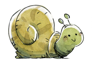 Illustration of funny snail