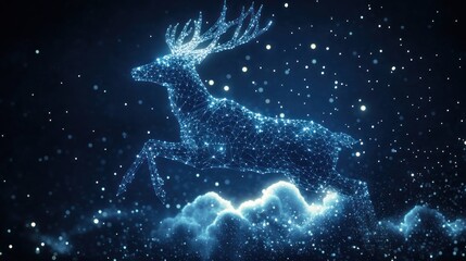 Digital Deer in the Night Sky