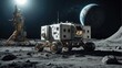 © sergio - A lunar rover on the surface of the moon. AI.