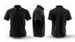© studio clever - Black Polo Shirt - Front Side and Back View - Generative AI