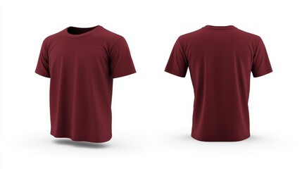 Poster - Minimalistic Red T-shirt Front and Back View - Generative AI