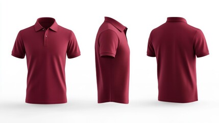 Canvas Print - Classic Burgundy Polo Shirt Display - Generative AI