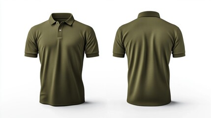 Wall Mural - Green Polo Shirt Front and Back View - Generative AI