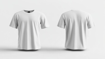 Sticker - White T-shirt Mockup Front and Back View - Generative AI