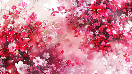 Wall Mural - Blossom Fantasy: Enchanted Floral Explosion