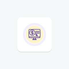 Canvas Print - Investment option, online investment purple line icon on a colorful circle, ai illustrator file