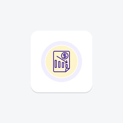 Sticker - Growth drop purple line icon on a colorful circle, ai illustrator file