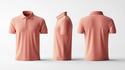 Sticker - Three Perspectives of a Pink Polo Shirt Generative AI