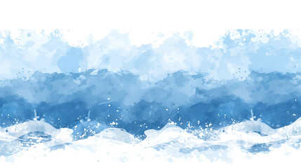 Wall Mural - Ocean Serenade: Abstract Blue Watercolor Waves