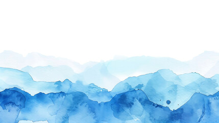 Wall Mural - Blue Serenity: Abstract Watercolor Mountain Landscape