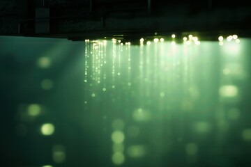 Wall Mural - a captivating underwater scene featuring shimmering green light, creating a serene and tranquil ambi