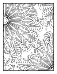 coloring full page mandala design. adult coloring page Vector coloring. Geometric floral pattern. Contour drawing on a white background. Ornamental mandala adult coloring book page.