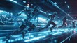 © Ti Studio - A futuristic sports event with athletes wearing smart suits that track performance metrics in real-time