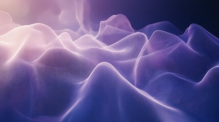 Abstract Wavy Lines on Purple Background