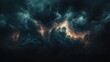 © Ti Studio - Dark storm cloud with jagged lightning bolts, isolated on a clear background