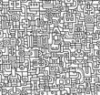 © larisa - Black and white abstract hand-drawn doodles .Seamless pattern.