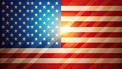 Wall Mural - Vibrant digital illustration of the American flag in a modern, stylized format, featuring bold stripes and stars set against a subtle gradient background.