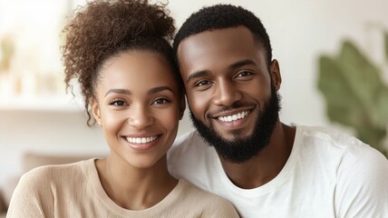 Poster - A man and woman are smiling for the camera