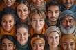 © Vladan - A vibrant group portrait showcasing diverse individuals with warm expressions, wrapped in elegant scarves and clothing, symbolizing cultural harmony.