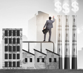 Wall Mural - Businessman in carbon tax concept