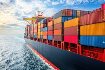 Ocean Freight Ship Transporting Goods Across the Ocean