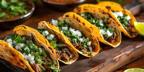 Sticker - Delicious Tacos with Tender Meat, Fresh Herbs, Onions, and a Spicy Sauce