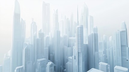 Wall Mural - Abstract White Cityscape