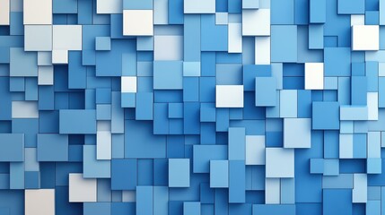 Sticker - Explore a stunning blue mosaic design featuring vibrant square pixels and dynamic textures for a stylish artistic feel.