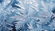© somporn - Macro shot of frost crystals forming intricate patterns on glass
