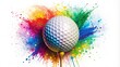 © PloyJai - Colorful splattered design for golf graphics