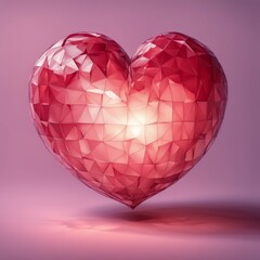 Wall Mural - pink crystal heart