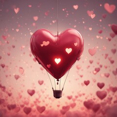 Poster - heart shaped balloons