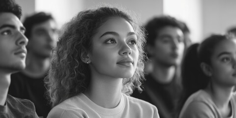 Sticker - Young Woman's Intense Classroom Expression