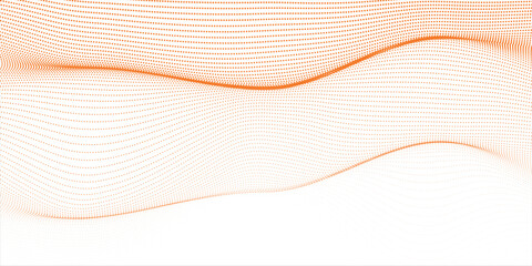 Wall Mural - abstract orange halftone wavy lines, vector illustration.