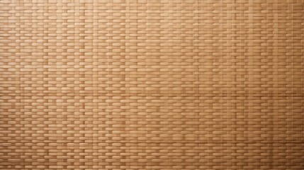 Wall Mural - A close-up view of a woven bamboo mat with a natural beige color, showcasing the intricate patterns and textures of the material. Japanese traditional tatami texture.