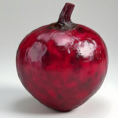 Wall Mural - Red Onion on White Background.