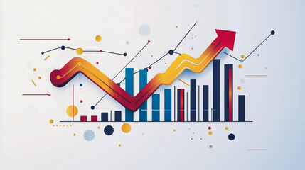 charts and graphs with statistics to analyze business potential and forecast future development of companies growth.