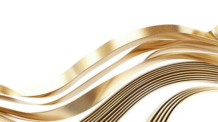 Wall Mural - A flowing design of golden ribbons creating a dynamic visual effect.