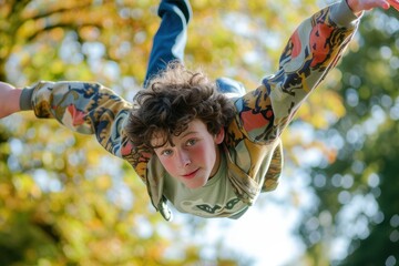 Teenage Acrobat Displays Agility in Local Park