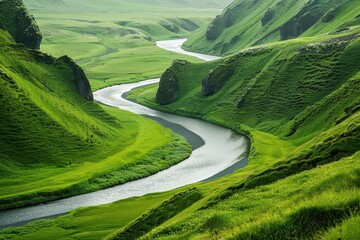 Poster - Tranquil River in Verdant Valley