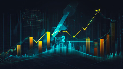 charts and graphs with statistics to analyze business potential and forecast future development of companies growth.