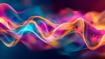 Canvas Print - 37. Multicolored waveforms with a fluid motion creating a stunning 3D visual effect