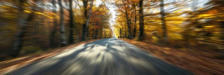 Poster - Motion-blurred roadway