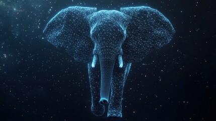 Digital Elephant in the Night Sky