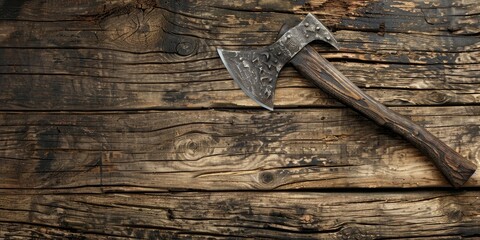 Wall Mural - Heavy Axe Embedded in Timber