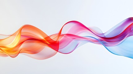 Wall Mural - 101. Colorful, undulating ribbons flowing smoothly in a transparent 3D environment