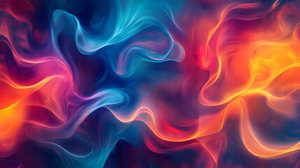 Poster - 104. Vibrant, swirling waveforms in various hues creating a dynamic and fluid pattern