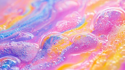 Wall Mural - rainbow bubbles abstract.