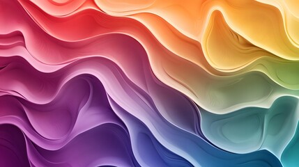 4. Abstract 3D waves undulating in a gradient of rainbow colors